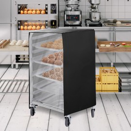 tiscover Bread Rack Cover with Zipper, 10tier Sheet Pan Rack/Bun Pan Rack Cover with Vents 23"X28"X32" Bakery Single Rack Covers Waterproof and DustproofBlack