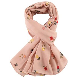 GFM® Women's Leaves Floral Abstract Print Spring, Summer and All Seasons Scarf (FP) (Ditsy Flower-Pink)(PSCF-FLD-24022-GLB)