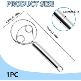 Danish Whisk Original, Dough Whisk 13 Inches, Stainless Steel Handle Bread Mixer, Semi-Automatic Whisk, Dutch Whisk, Stainless Steel Bread Whisk for Dough (Regular)