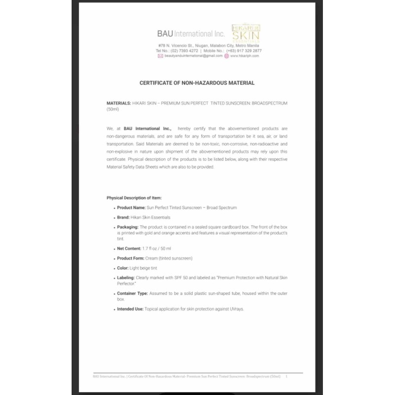 Hikari Skin Essentials Ultrafresh Sunscreen SPF50 2-Pack 50ml each