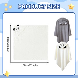 XdealCozyxc 2 Pcs Baby Hooded Bath Towels, Animal Design Newborn Towel with Hood for Boy Girl