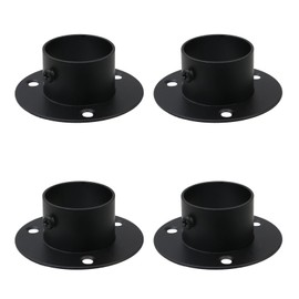 Wealrit 4 Pcs Round Post Bases Stainless Steel Flange Anchor Bases Heavy Duty Post Brackets for Fence Deck Railing Support(1.5", Black)