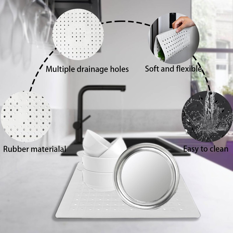Sink Liner, Sink Mat, Pack of 2 Sink Liners, Grey,
