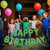 Green Pixel Miner Theme Happy Birthday Balloons Banner 16 Inch