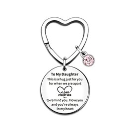 WTOPP Daughter Gifts Daughter Keyring from Dad Mun Daughter Birthday Gifts Graduation Christmas Inspirational Gift