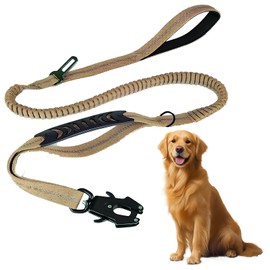 Heavy Duty Dog Lead with Padded Handles, Dog Leads for Large Dogs 1.2-1.8m Reflective Strong Dog Lead No-Pull Design Metal Carabiner Clip Car Seat Belt for Medium Large Dogs