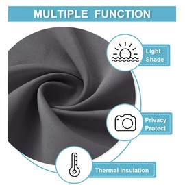 RYB HOME Blackout Curtains for Kitchen, Over Sink Privacy Curtains Window Decor, Thermal Insulating Drapes for Bathroom Cafe Bedroom Small Window, W 42 x L 24 inch, Grey, 2 Panels