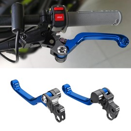 BILLFARO 2Pcs Clutch Lever,Electric Dirt Bike Aluminum Left & Right Adjustable Folding Pivot Brake Hand Levers Replacement for Sur Ron Light Bee X/S Segway X260 X160 (Blue)