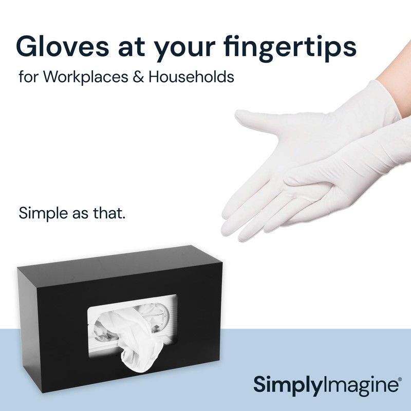 Black Glove Box Holder Wall Mount - Acrylic Disposable Glove