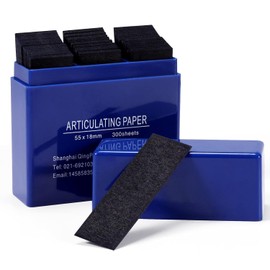 300 Sheets Dental Articulation Paper, Plastic Dispenser, Red and Blue, 100 Micron Double Sided