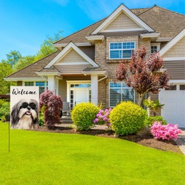 TopPacific Welcome Shih Tzu with Sunglasses Garden Flag Small Vertical Double Sided Decorative House Yard Decor Flag for Outdoor Decoration 12x18 inch(6043)