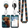 Badge Holder with Lanyard,Highland Cow Lanyards for ID Badges, Badge