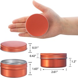112 Pack 4oz/120ml Screw Top Aluminum Tin Jars with Screw Lids and Blank Labels - Refillable 120ml Metal Containers for Lip Balms, Candles, Salves, Spices, Crafts(Orange)
