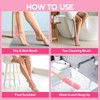 2Pack Toe Cleaning Brush,15.7" Silicone Foot Scrubber in Shower with
