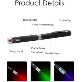 CHUQIANTONG 3 Pcs Cat Toys Green Red Blue Light Dogs Pet Laser Toy Interactive Chase Pen Tease Cat Laser Light (Mixed Color, Without Battery 3 Pack)