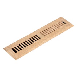 Homewell White Oak Wood Floor Register, Drop in Vent Cover with Damper, 2x12 Inch, Unfinished