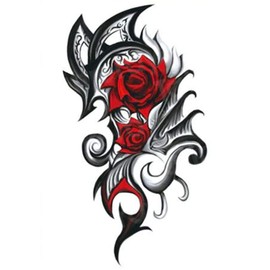 EROSPA® Temporary Tattoo Sheet / Sticker - Roses - Waterproof - 15 x 21 cm