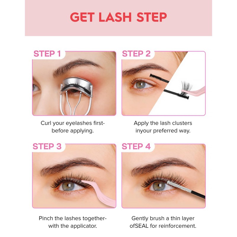 Natural Eyelashes Wispy Cluster Eyelashes C Curl DIY Eyelash Extensions