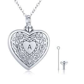 Silikepa Cremation Jewelry Urn Necklace for Ashes Skull Cross Necklace Keepsake Heart Urn Pendant Ash Holders with Sterling Silver for Memory Punk Style