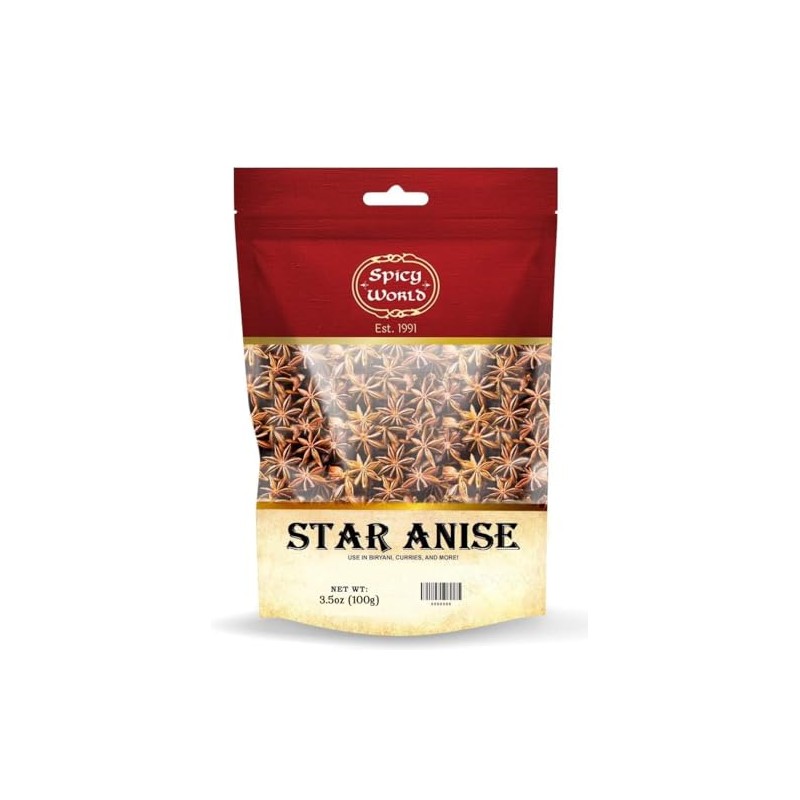 Spicy World Star Anise Whole Pods 3.5Oz Bag -Premium Quality,