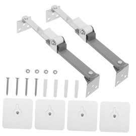 Operitacx Set of 2 TV Fall Protection Brackets TV Mount TV Strap Adjustable TV Holder TV Shelf Wall Mounted Furniture Safe on the Wall Proof TV Stand Iron Silver