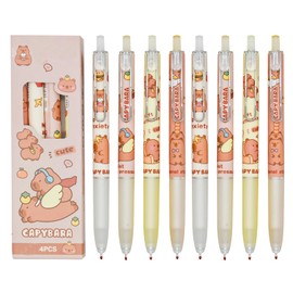 Maydahui 12 Pcs Cute Capybara Gel Pens Retractable Kawaii Pens Independent Capybara Novelty Animal Pens Balck Ink for School Office Supplies Capybara Theme Party Favors