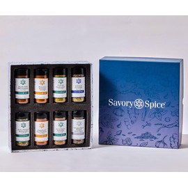 Savory Spice: The Ultimate Salt-Free Collection - Premium Spice Gift Set of Salt-Free Seasonings & Spices for Low-Sodium or Sodium-Free Cooking (8-Jar Box)
