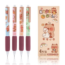 Erasable Gel Pens 4Pcs Lovely Capybara Gel Pen with Soft Rubber Grip Retractable Pens 0.5mm Fine Point Blue Ink Pens Kawaii Smooth Writing Pens (Style A)
