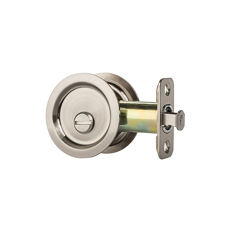 Dynasty Hardware Pocket Door Latch, Round Sliding Handle for Bathroom