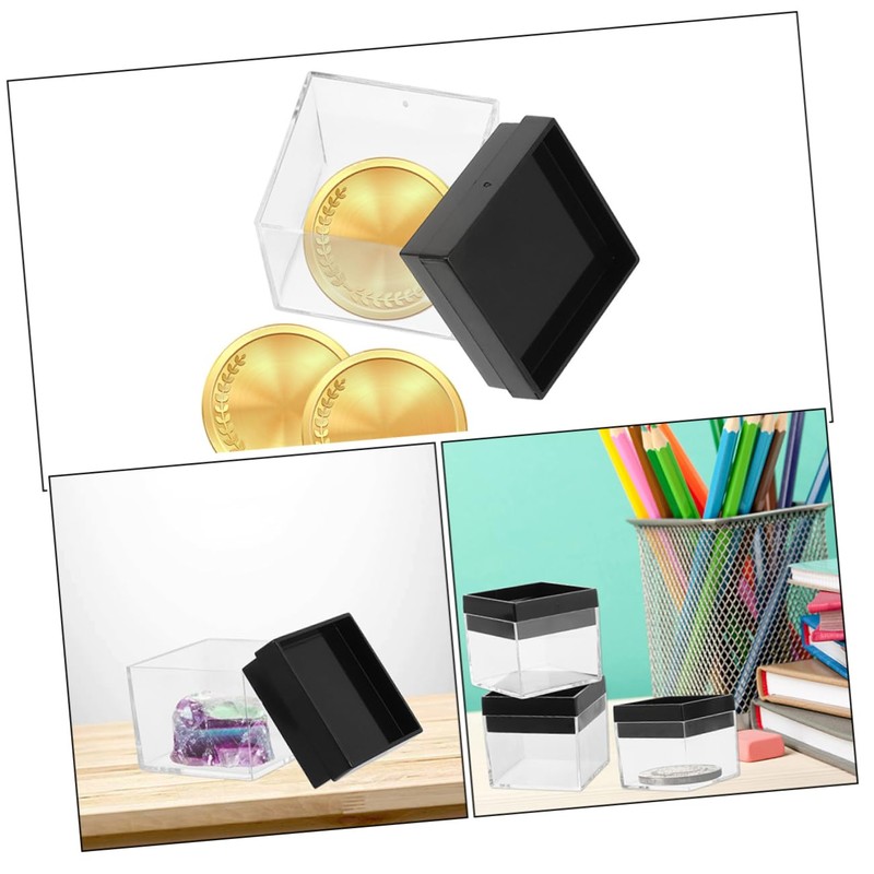 Operitacx Plastic Mineral Specimen Display Case 12pcs Storage Boxes Easy