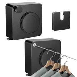 4.8 m Extendable Washing Line Stainless Steel - Wall Mounted Washing Line Lock Prevents Sagging, Retractable Drying of Clothes, Washing Line for Balcony, Laundry Room, Apartment