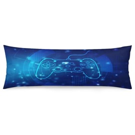 Game Controller Body Pillow Cover for Boys Gifts Gamer Gaming Printed Long Pillow Case Protector with Zipper Decorative Modern Large Pillowcases Cushion for Bedroom,Couch,Sofa 20"x54",Blue