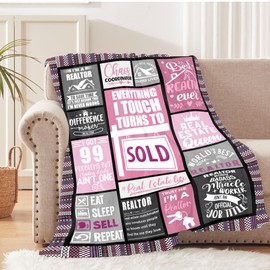 Absacie Real Estate Agent Gifts - Realtor Blanket, Soft Throw for Real Estate Salesman, Birthday &, 60"X 50"