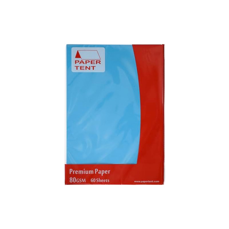 Papertent A4 Premium Colour Paper 80gsm 60 Sheets - Blue