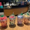 KH Vaso Popote Hermético Acrílico Frutas Naranja Niños Regalos