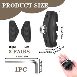 3 Pairs V Brake Pads, Premium Bike Brake Pads included 1 hexagonal spanner Brake Pads for Bicycle Universal Bike Brakes for Enhanced Safety for Road Bikes Mountain Bikes