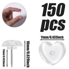 VAPKER Love Heart Push Pins 150Pcs Transparent Love Thumb Tacks Drawing Pins Cute Plastic Pushpins Decorative Pins with Steel Point Map Tacks for Photos Wall