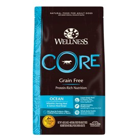 Wellness CORE Natural Grain Free Dry Dog Food, Ocean Whitefish, Herring & Salmon, 4-Pound Bag
