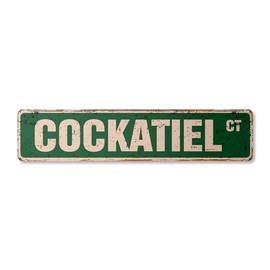 Cockatiel Vintage Aluminum Street Sign Bird pet cage Australia Parrot Rustic Metal tin | Indoor/Outdoor | 24" Wide