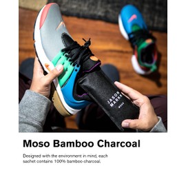 Jason Mark Moso Freshener for Sneakers with Odor-Resistant and Moisture-Proof Effects Made of 100% Bamboo Charcoal, clear