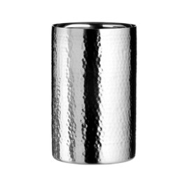 Premier Housewares Weinkühler/Sektkühler aus Edelstahl, mit Hammerschlagoptik, Silber, 12x12x20