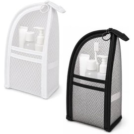 Hanging Travel Toiletry Organizer, Compact Cosmetic and Bathroom Storage Bag for Carry-On Packing - SUOWEEI Standing
