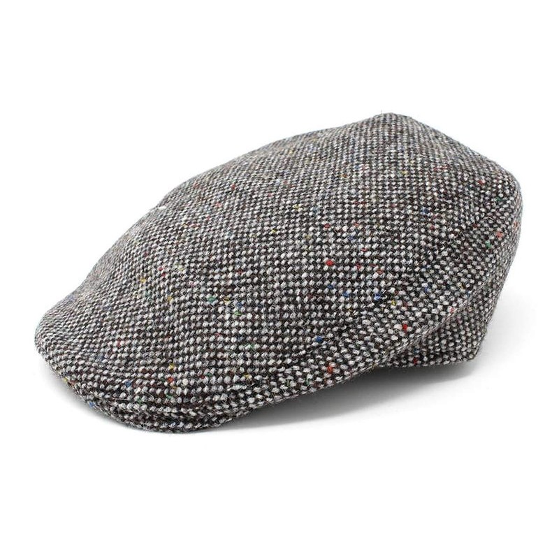 Hanna Hats Donegal Touring Cap Tweed Hat, Grey Salt and