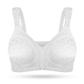 Deyllo Women’s Full Figure Comfort Wire Free Minimizer Support Bra（White，48C）