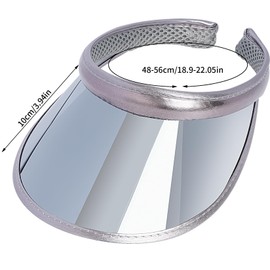 2 Pack Sun Visor Hats Women UV Sports Iridescent Multi Color Tennis Golf UPF Cap Headwear for Men Women Outdoor Summer Travel (Khaki & Silver)