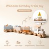 ibwaae Wooden Train Set for Baby Gift Toys with Numbers