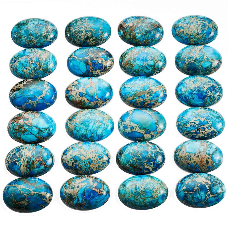 Nupuyai 2 Pieces Cabochon Gemstones for Jewellery Making Flat Back