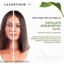 Lazartigue Exfoliate Gel exfoliante exfoliante desintoxicante oxigenante, cuentas de jojoba exfolia suavemente el cuero cabelludo y los ácidos de frutas, acción de masaje ayuda a reoxigenar el cuero cabelludo, recupera el equilibrio óptimo