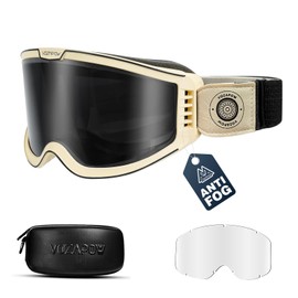 VOZAPOW Dirt Bike Goggles Anti Fog with Clear & Grey Lens, OTG Motocross Goggles for Motorcycle ATV Racing Men Women