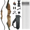Black Hunter Recurve Bow and Arrow Set, GLURAK 60'' Wooden